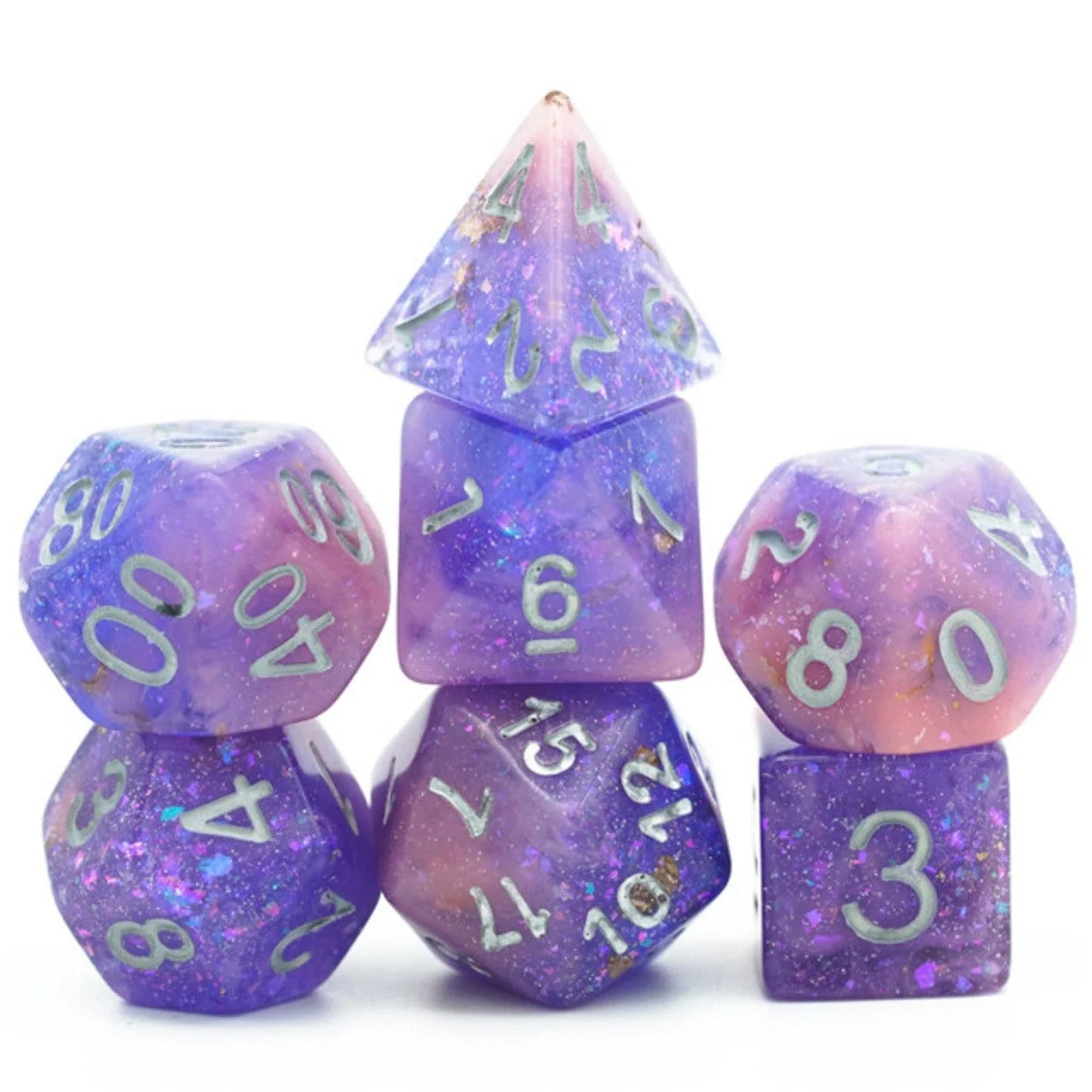 PINK & PURPLE SEABED TREASURE DICE SET Dice & Counters Foam Brain Games    | Red Claw Gaming