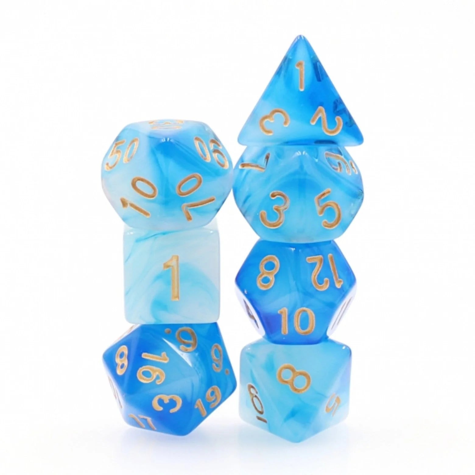 BLUE MILKY RPG DICE SET Dice & Counters Foam Brain Games    | Red Claw Gaming