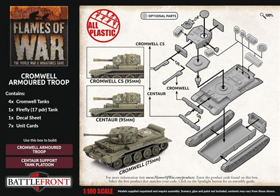 Cromwell Armoured Troop (x5 Plastic) British FLAMES OF WAR    | Red Claw Gaming