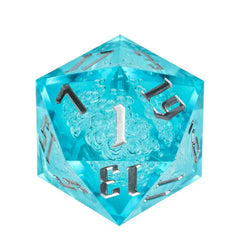 55MM TITAN D20 - SHARP EDGE BUBBLES Dice & Counters Foam Brain Games Cyan   | Red Claw Gaming