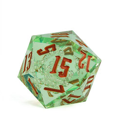 55MM TITAN D20 - SHARP EDGE BUBBLES Dice & Counters Foam Brain Games Green   | Red Claw Gaming