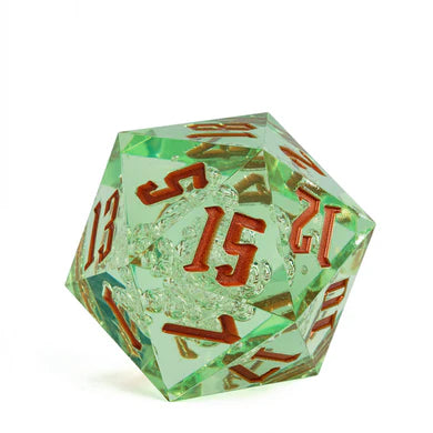 55MM TITAN D20 - SHARP EDGE BUBBLES Dice & Counters Foam Brain Games Green   | Red Claw Gaming