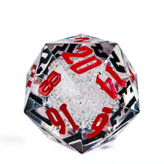 55MM TITAN D20 - SHARP EDGE BUBBLES Dice & Counters Foam Brain Games Red/Black   | Red Claw Gaming