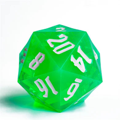55MM TITAN D20 - SHARP EDGE BUBBLES Dice & Counters Foam Brain Games Green   | Red Claw Gaming
