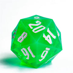 55MM TITAN D20 - SHARP EDGE BUBBLES Dice & Counters Foam Brain Games Transparent Green   | Red Claw Gaming