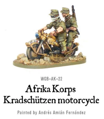 Afrika Korps Kradschutzen motorcycle Germany Afrika Korps Warlord Games    | Red Claw Gaming