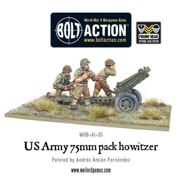 US Army 75mm Pack Howitzer American Warlord Games    | Red Claw Gaming
