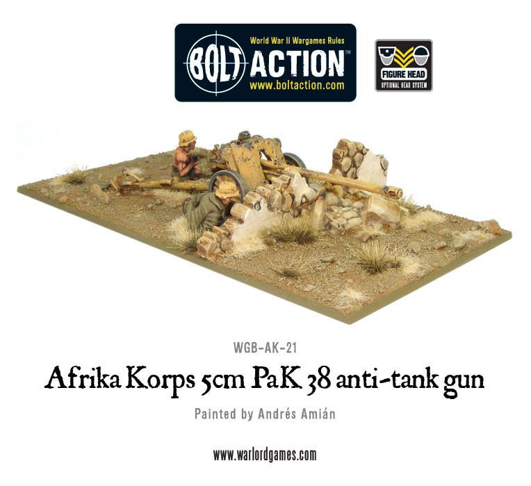 Afrika Korps 5cm Flak 38 Anti-Tank Gun Germany Afrika Korps Warlord Games    | Red Claw Gaming