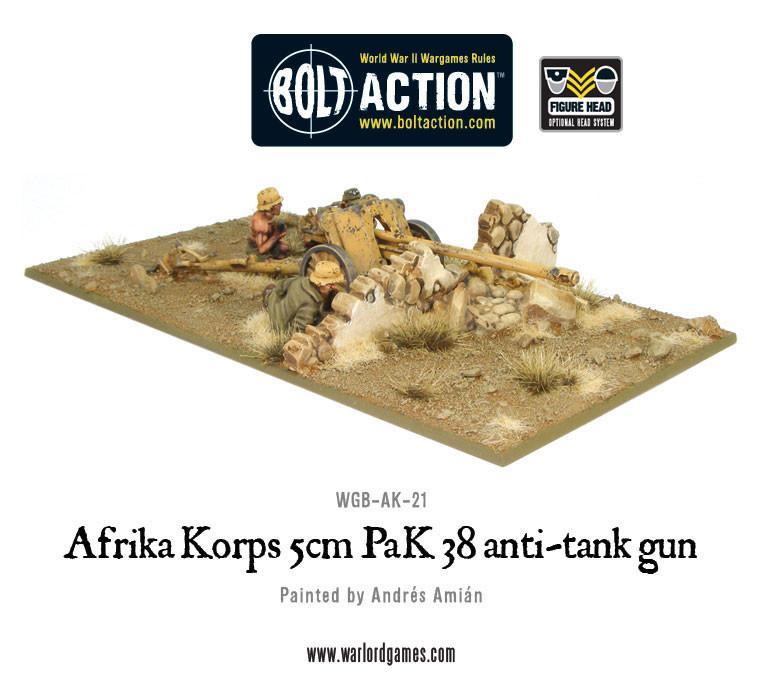 Afrika Korps 5cm PaK 38 anti-tank gun Germany Afrika Korps Warlord Games    | Red Claw Gaming