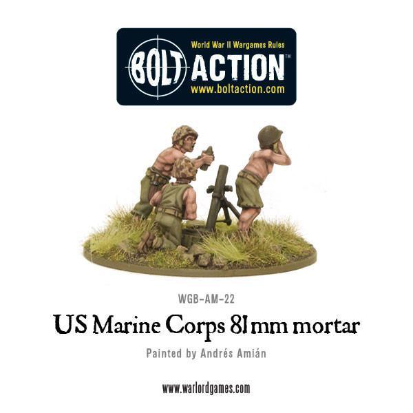 USMC 81mm mortar American Warlord Games    | Red Claw Gaming