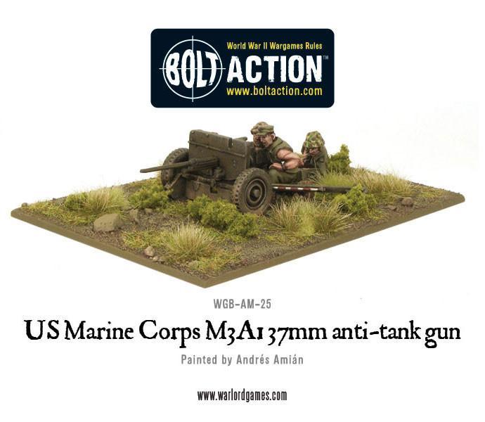 USMC M3A1 37mm anti-tank gun American Warlord Games    | Red Claw Gaming