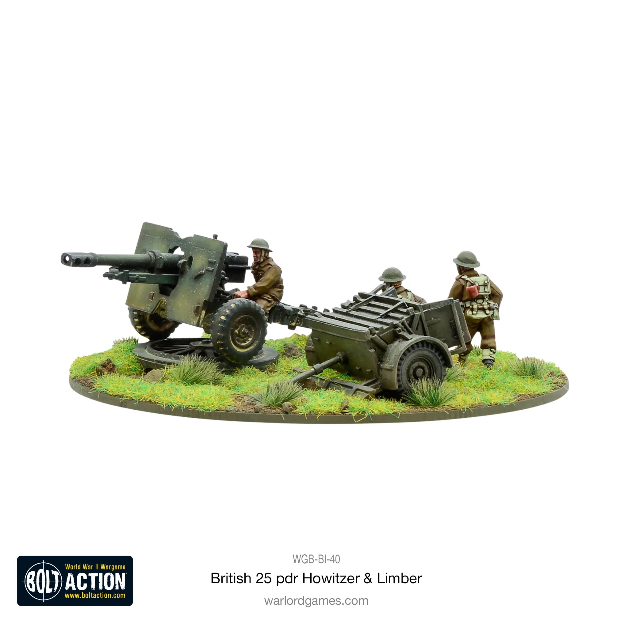 British 25 PDR Howitzer & Limber British Warlord Games    | Red Claw Gaming