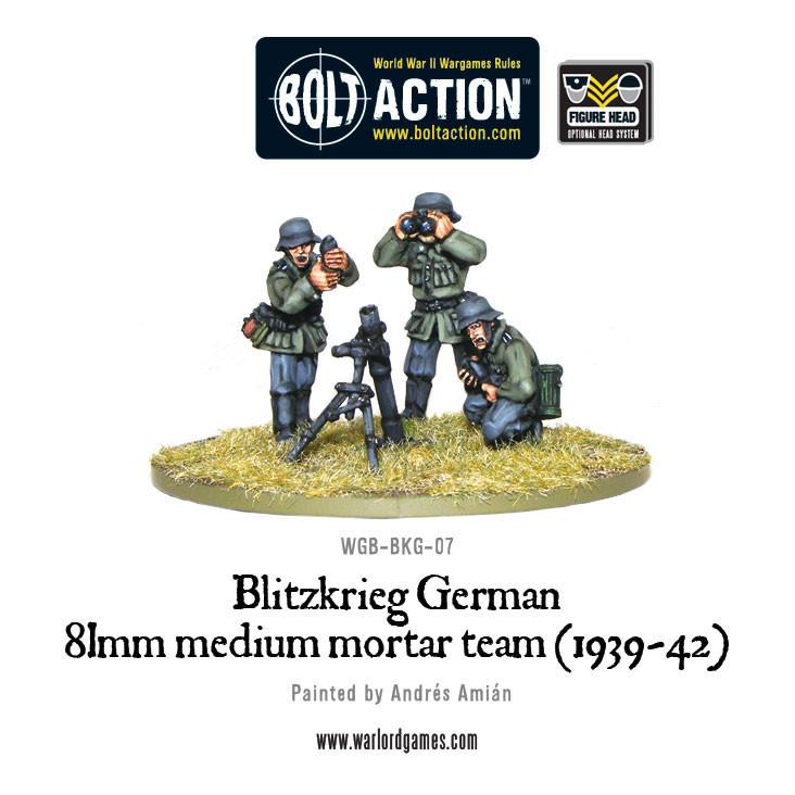Blitzkrieg German Medium Mortar Team (1939-42) (Revised) Germany Warlord Games    | Red Claw Gaming