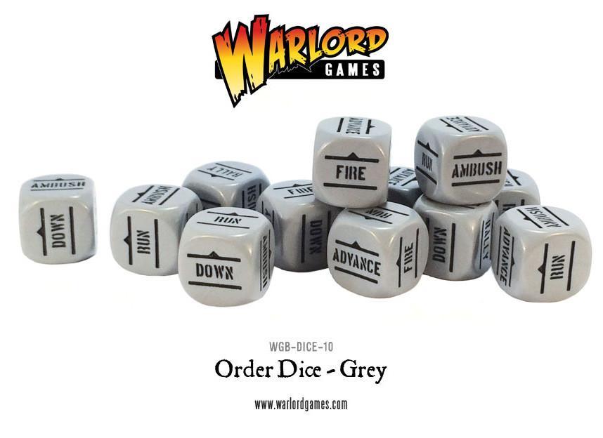 Bolt Action Orders Dice - Grey (12) Accessories Warlord Games    | Red Claw Gaming