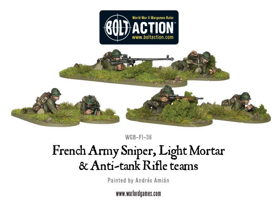 Early War French Sniper, Light Mortar & AT Rifle Teams French Warlord Games    | Red Claw Gaming