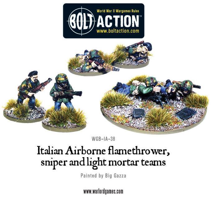 Italian Airborne flamethrower, sniper and light mortar teams Italian Warlord Games    | Red Claw Gaming