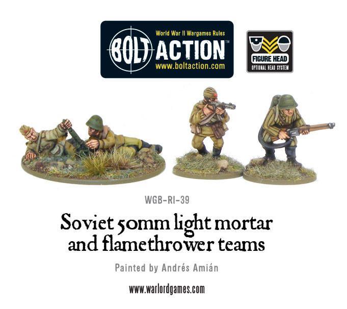 Soviet Army 50mm light mortar and Flamethrower teams Soviet Warlord Games    | Red Claw Gaming