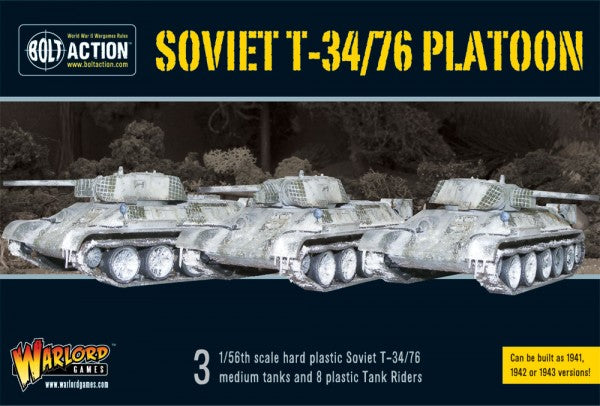 T34/76 Medium Tank Platoon (3) with Tank Riders  (No Longer Available) Soviet Warlord Games    | Red Claw Gaming