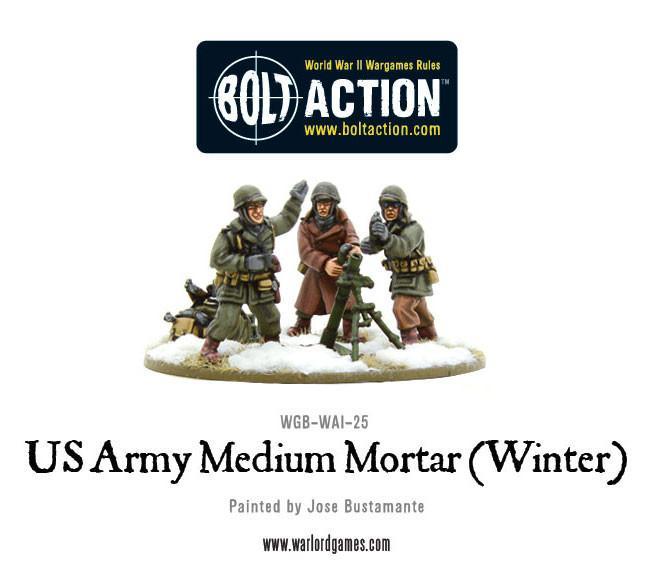 US Army Medium Mortar (Winter) American Warlord Games    | Red Claw Gaming