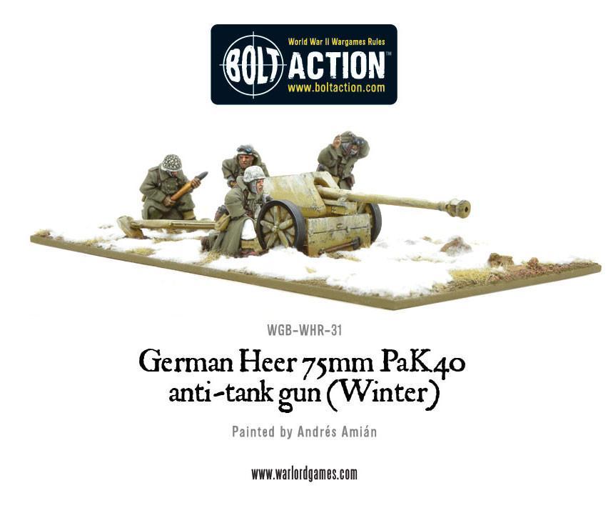 German Heer 75mm Pak 40 anti-tank gun (Winter) Germany Warlord Games    | Red Claw Gaming