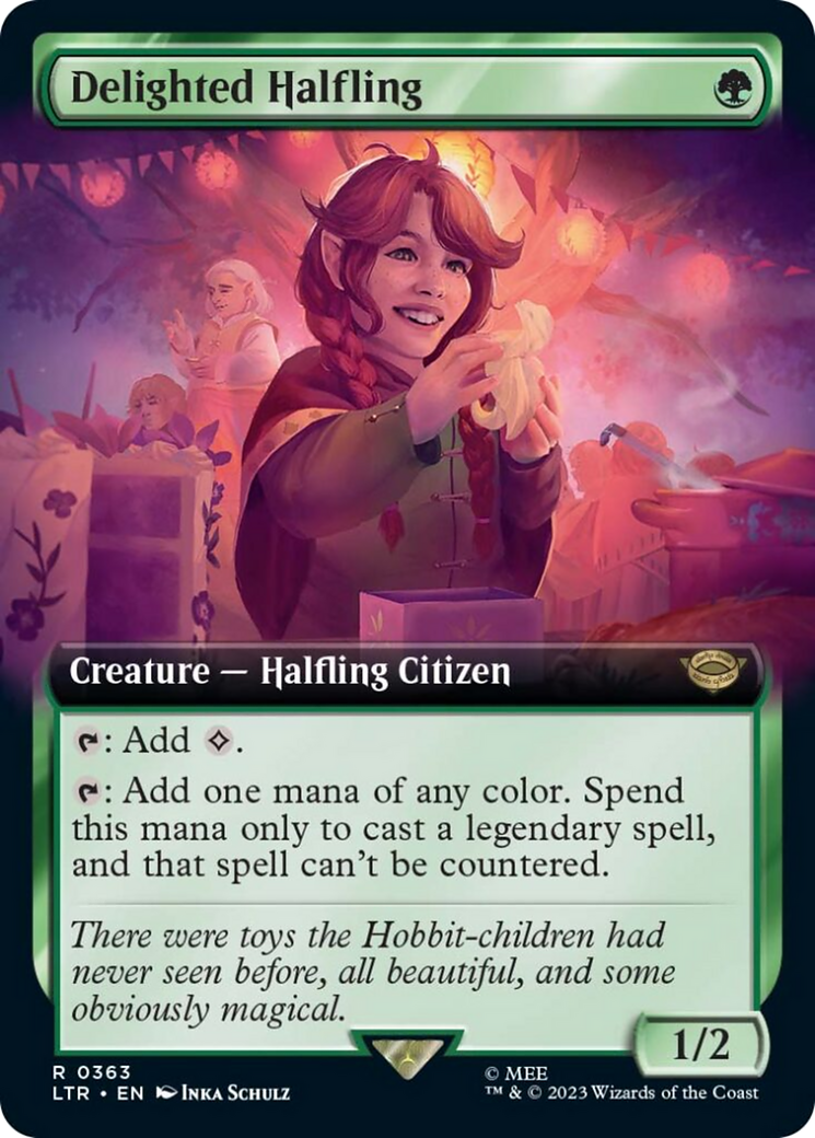 Delighted Halfling (Extended Art) [The Lord of the Rings: Tales of Middle-Earth] MTG Single Magic: The Gathering    | Red Claw Gaming