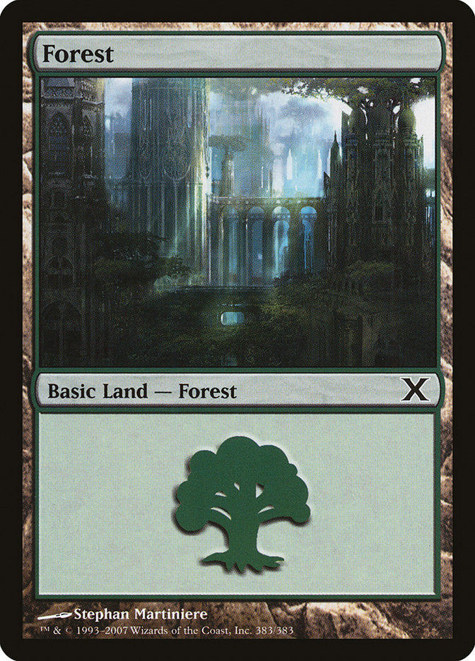 Forest (383) [Tenth Edition] MTG Single Magic: The Gathering    | Red Claw Gaming