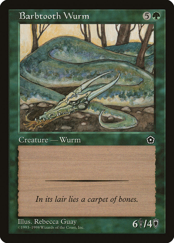 Barbtooth Wurm [Portal Second Age] MTG Single Magic: The Gathering    | Red Claw Gaming