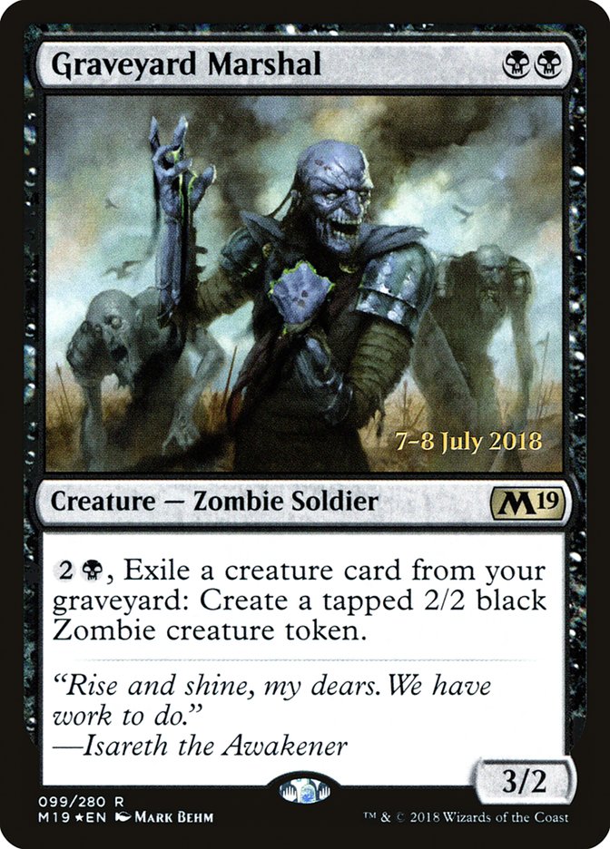 Graveyard Marshal [Core Set 2019 Prerelease Promos] MTG Single Magic: The Gathering    | Red Claw Gaming