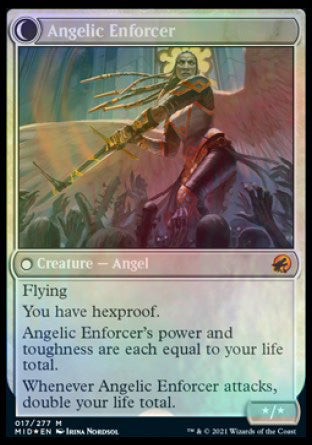 Enduring Angel // Angelic Enforcer [Innistrad: Midnight Hunt Prerelease Promos] MTG Single Magic: The Gathering    | Red Claw Gaming