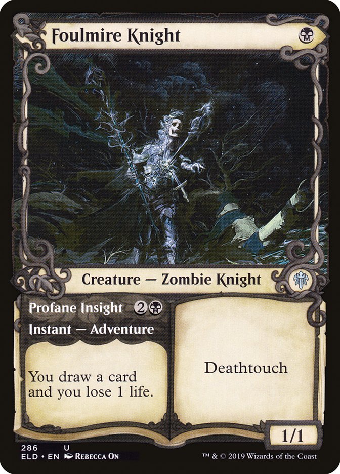 Foulmire Knight // Profane Insight (Showcase) [Throne of Eldraine] MTG Single Magic: The Gathering    | Red Claw Gaming