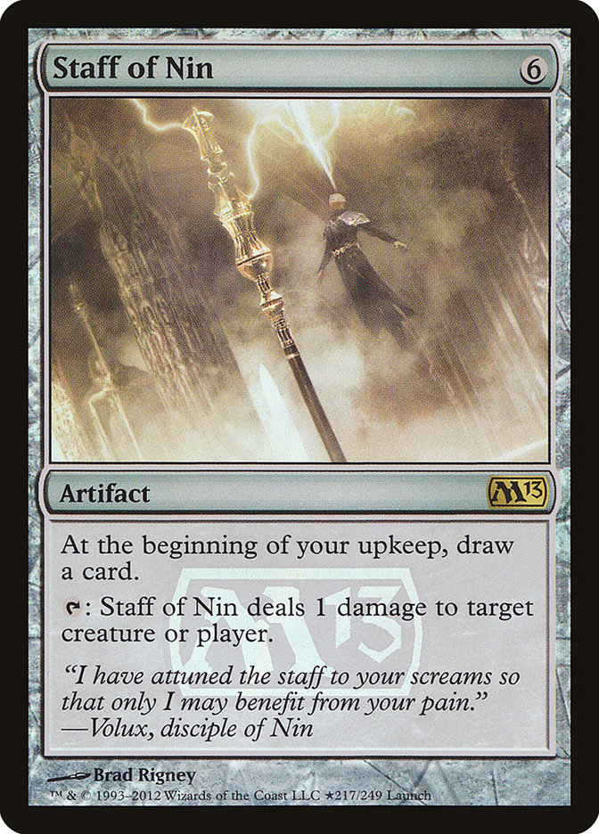Staff of Nin [Magic 2013 Prerelease Promos] MTG Single Magic: The Gathering    | Red Claw Gaming