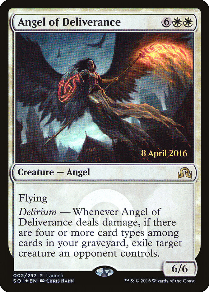 Angel of Deliverance (Launch) [Shadows over Innistrad Promos] MTG Single Magic: The Gathering    | Red Claw Gaming