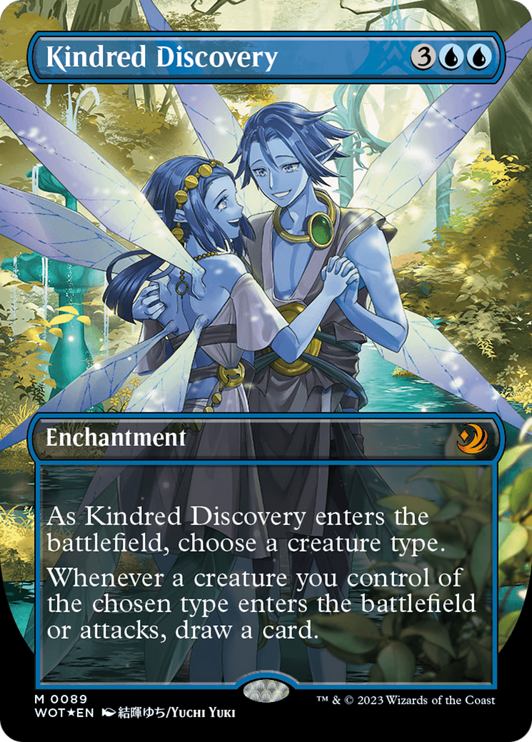 Kindred Discovery (Anime Borderless) (Confetti Foil) [Wilds of Eldraine: Enchanting Tales] MTG Single Magic: The Gathering    | Red Claw Gaming