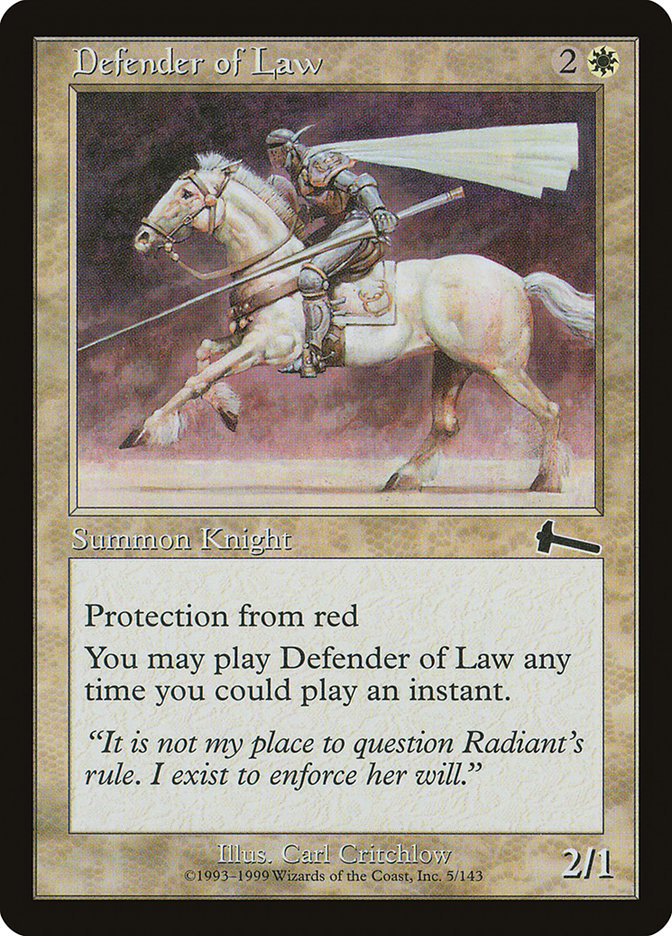 Defender of Law [Urza's Legacy] MTG Single Magic: The Gathering    | Red Claw Gaming