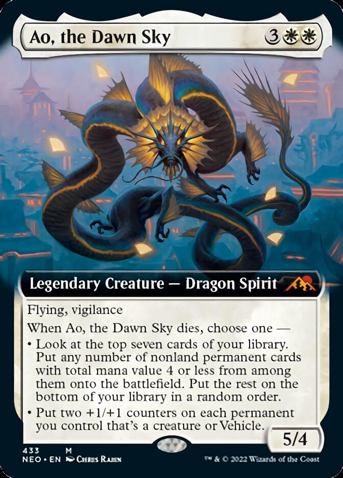 Ao, the Dawn Sky (Extended Art) [Kamigawa: Neon Dynasty] MTG Single Magic: The Gathering    | Red Claw Gaming
