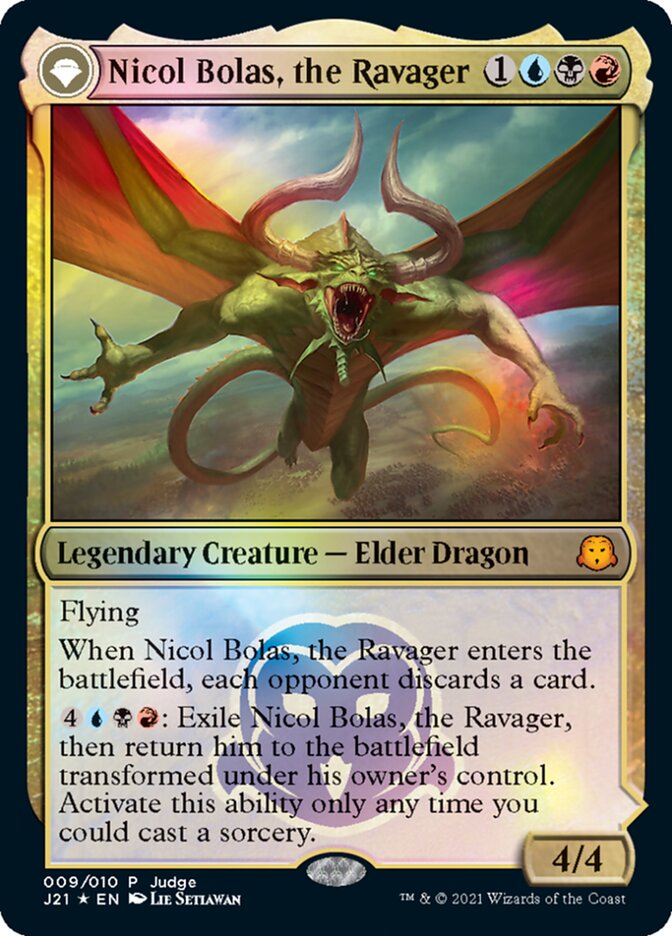 Nicol Bolas, the Ravager // Nicol Bolas, the Arisen [Judge Gift Cards 2021] MTG Single Magic: The Gathering    | Red Claw Gaming