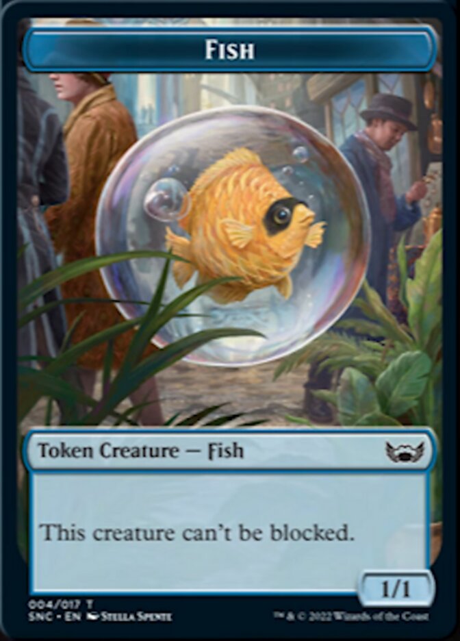 Treasure (013) // Fish Double-Sided Token [Streets of New Capenna Tokens] MTG Single Magic: The Gathering    | Red Claw Gaming