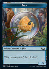 Fish // Dog Double-Sided Token [Streets of New Capenna Tokens] MTG Single Magic: The Gathering    | Red Claw Gaming