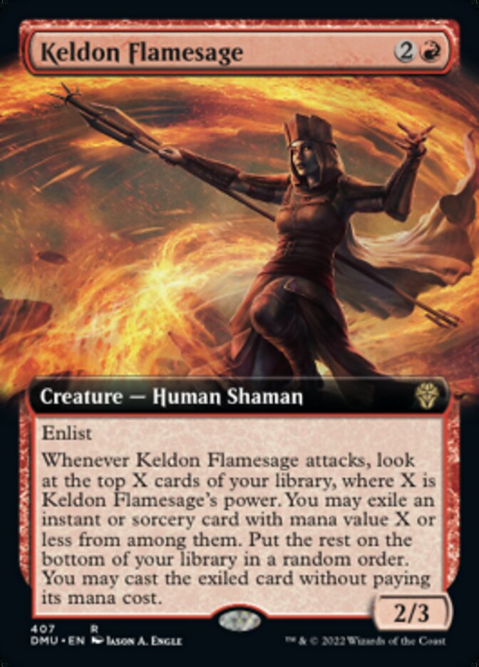 Keldon Flamesage (Extended Art) [Dominaria United] MTG Single Magic: The Gathering    | Red Claw Gaming