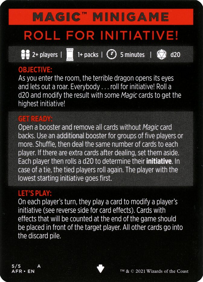 Roll for Initiative (Magic Minigame) [Dungeons & Dragons: Adventures in the Forgotten Realms Minigame] MTG Single Magic: The Gathering    | Red Claw Gaming