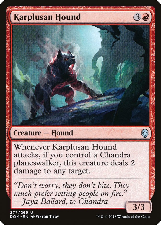 Karplusan Hound [Dominaria] MTG Single Magic: The Gathering    | Red Claw Gaming
