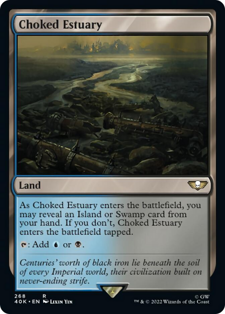 Choked Estuary (Surge Foil) [Warhammer 40,000] MTG Single Magic: The Gathering    | Red Claw Gaming