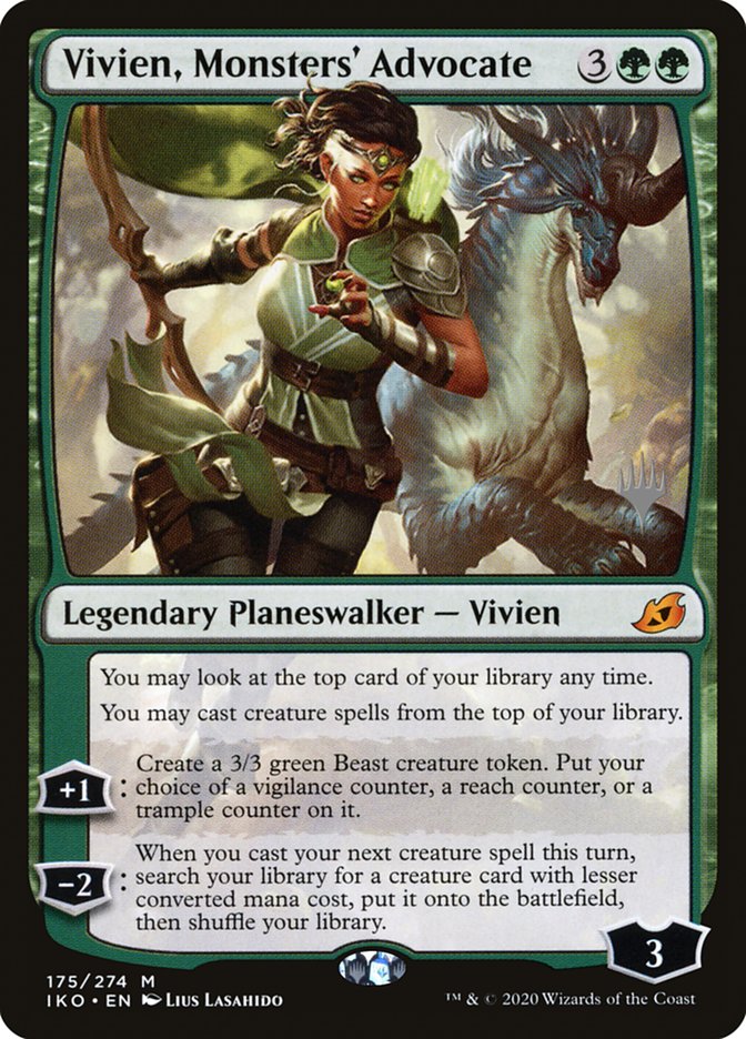 Vivien, Monsters' Advocate (Promo Pack) [Ikoria: Lair of Behemoths Promos] MTG Single Magic: The Gathering    | Red Claw Gaming