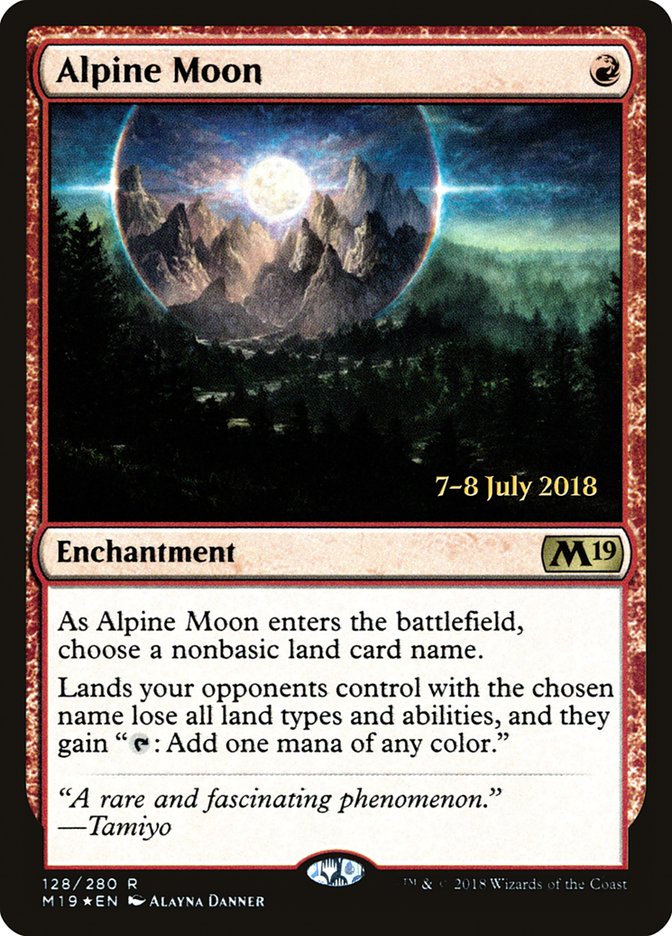 Alpine Moon [Core Set 2019 Prerelease Promos] MTG Single Magic: The Gathering    | Red Claw Gaming