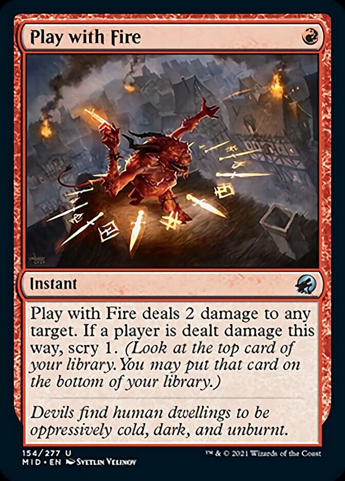 Play with Fire [Innistrad: Midnight Hunt] MTG Single Magic: The Gathering    | Red Claw Gaming