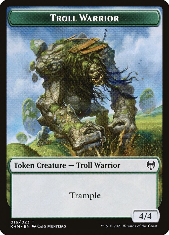 Treasure // Troll Warrior Double-Sided Token [Kaldheim Tokens] MTG Single Magic: The Gathering    | Red Claw Gaming