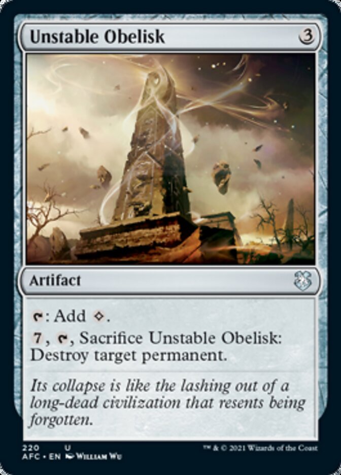 Unstable Obelisk [Dungeons & Dragons: Adventures in the Forgotten Realms Commander] MTG Single Magic: The Gathering    | Red Claw Gaming