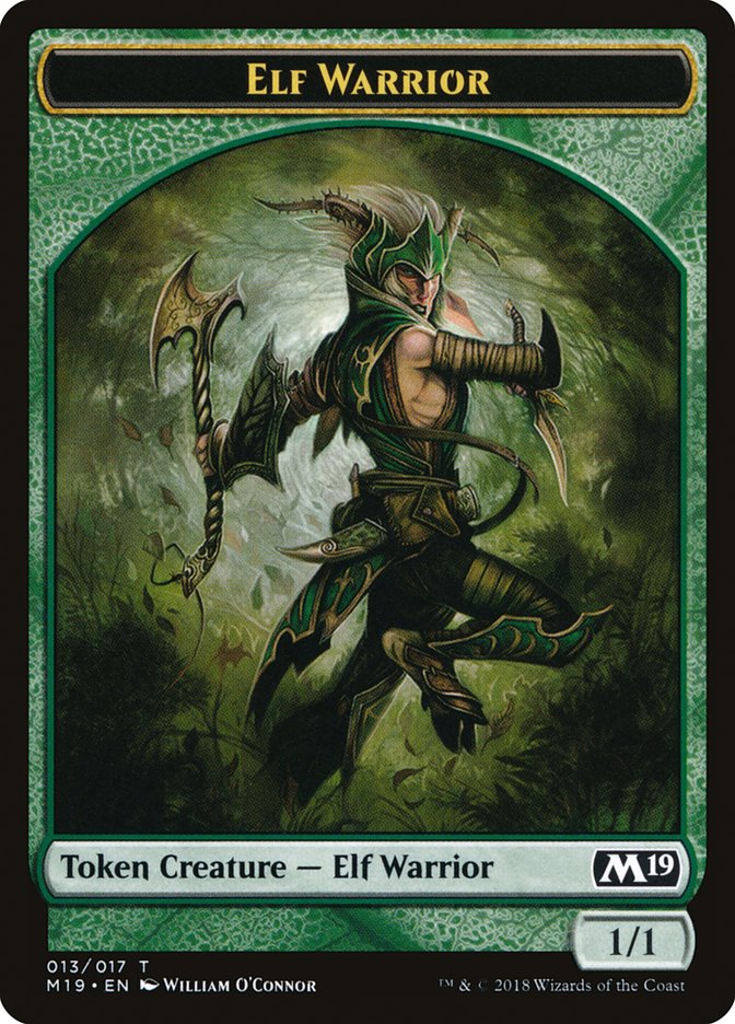 Elf Warrior Token [Core Set 2019 Tokens] MTG Single Magic: The Gathering    | Red Claw Gaming