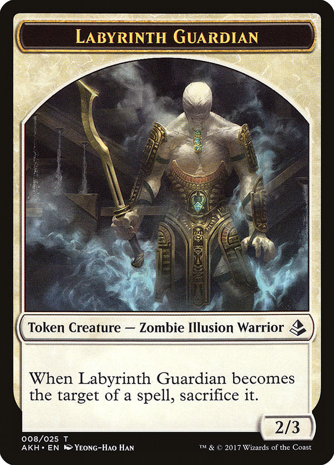 Warrior // Labyrinth Guardian Double-Sided Token [Amonkhet Tokens] MTG Single Magic: The Gathering    | Red Claw Gaming