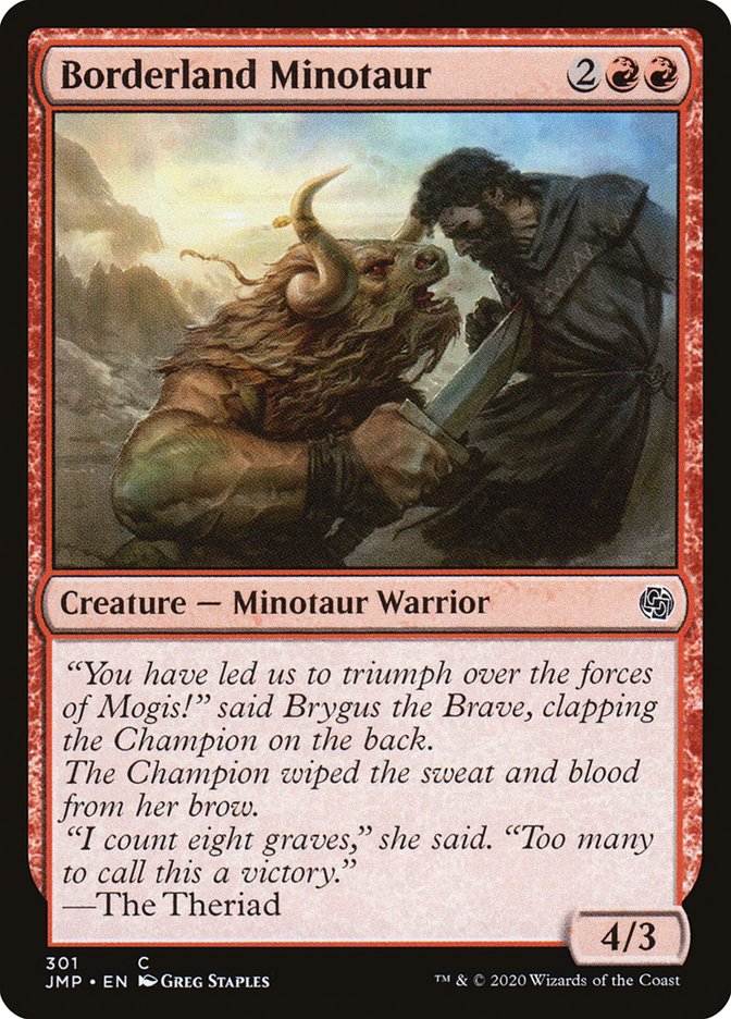 Borderland Minotaur [Jumpstart] MTG Single Magic: The Gathering    | Red Claw Gaming